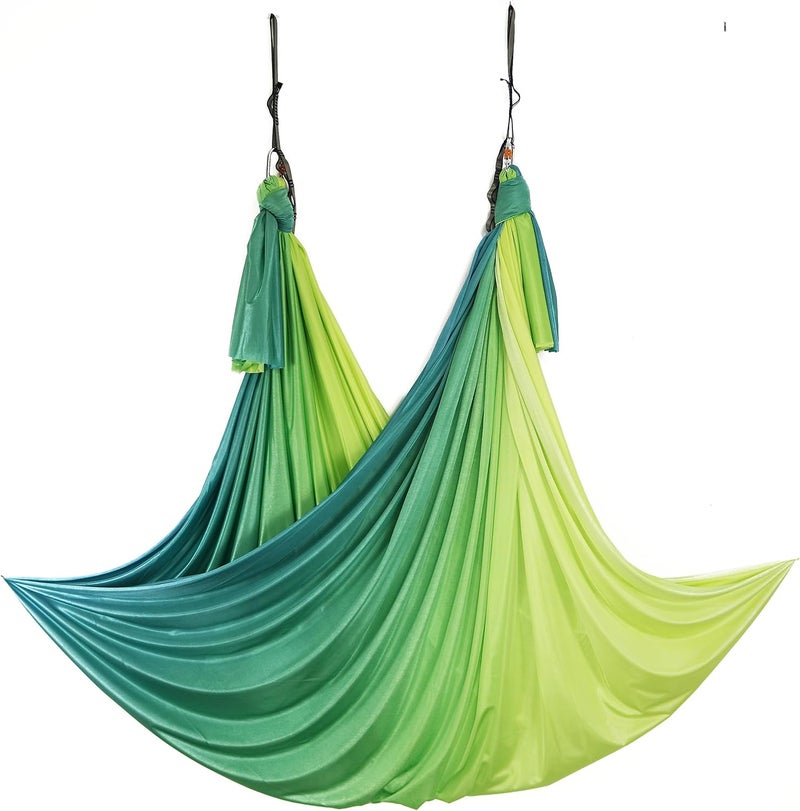 wellsem Aerial Yoga Hammock Aerial Pilates Silk Yoga Swing Set Inversion Equipment include daisy Chain, Pose Guide 5.5 yards - Image 1